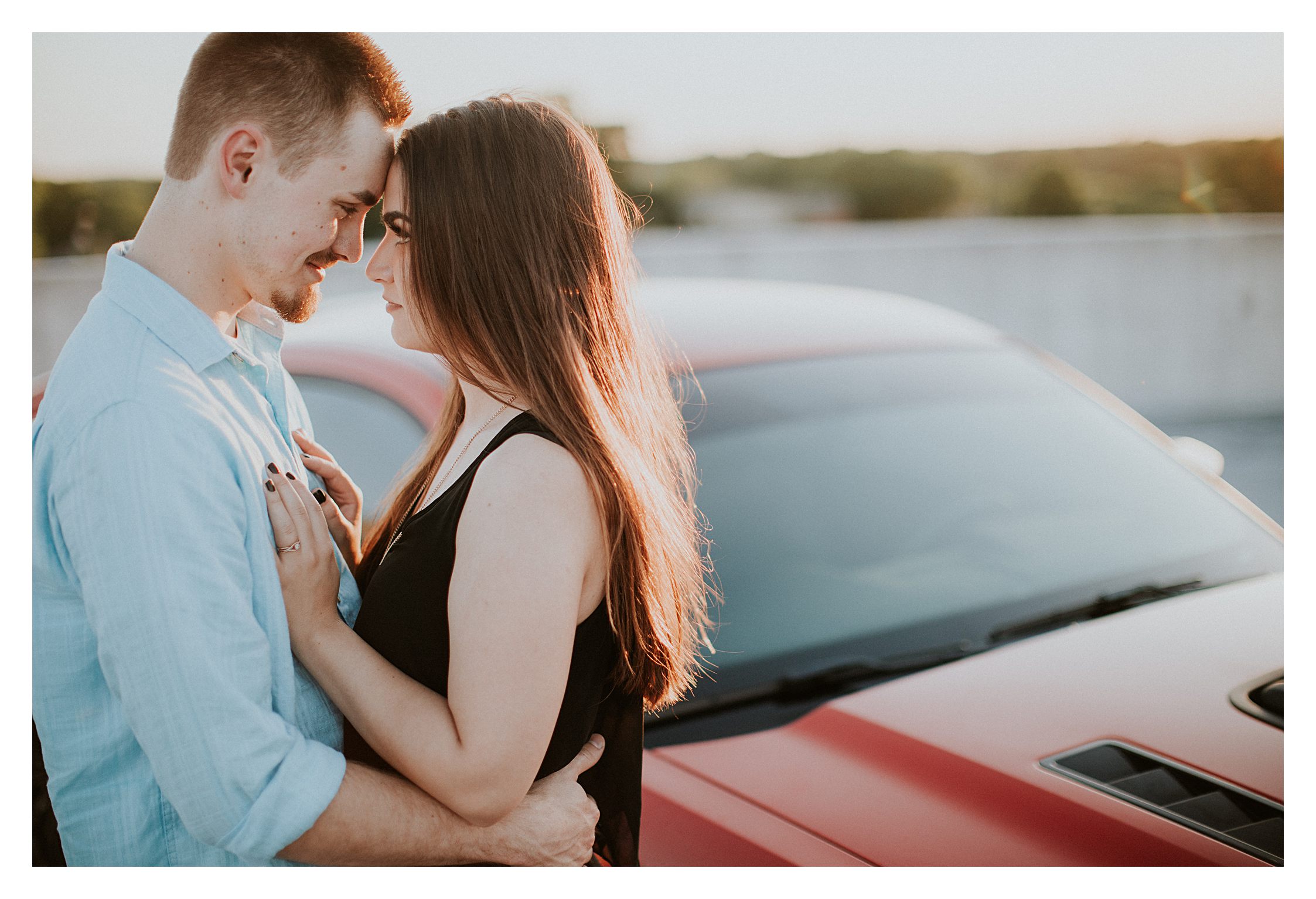 Engagement Photo by Ford Mustang GT 5.0. Ryan and Kayleena