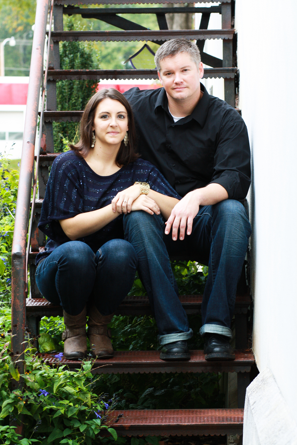 Pryse and Rachel Engagement Portrait on Steps