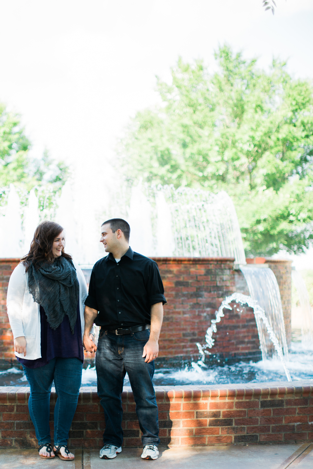 Couple standing in front of Fountain