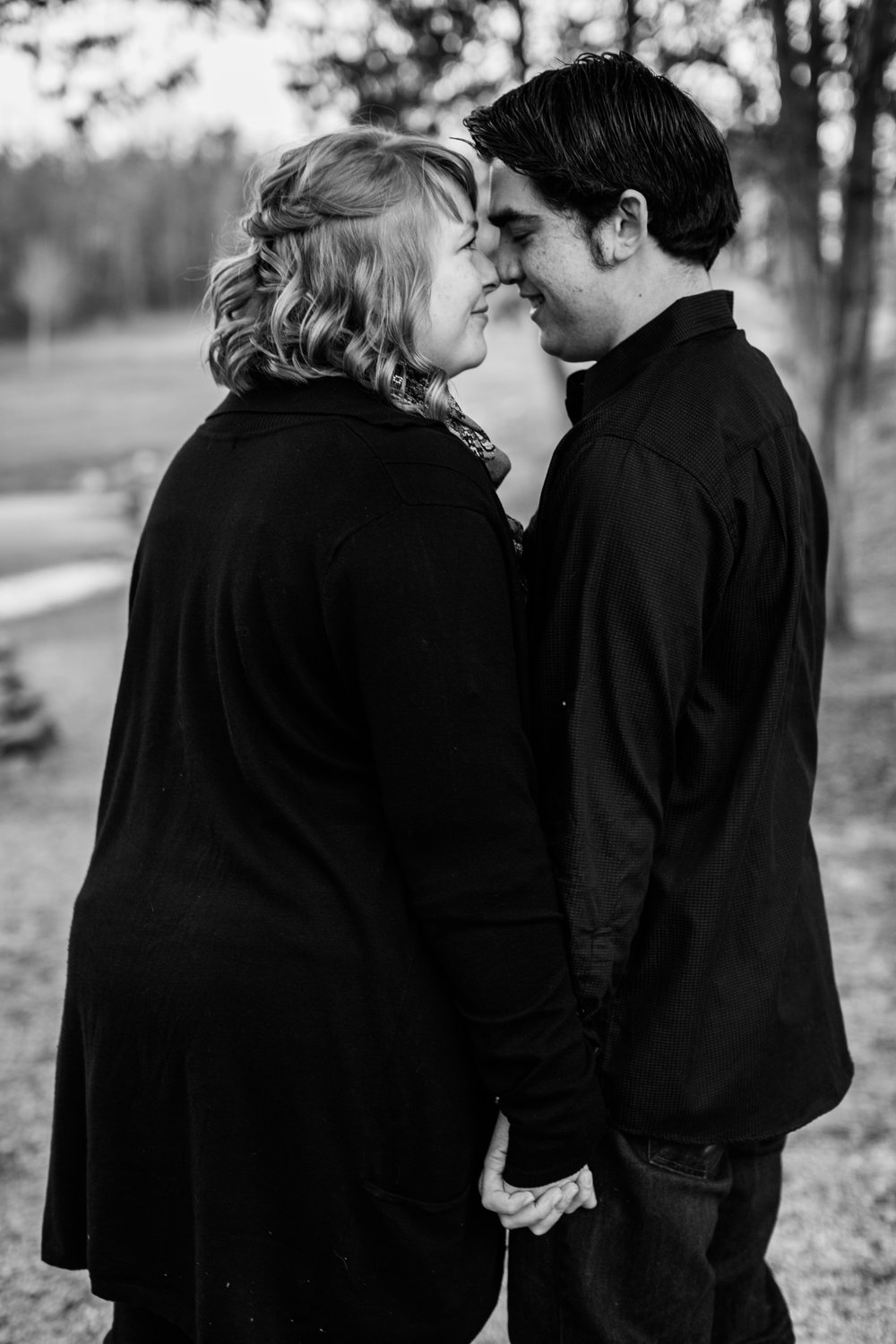 Nose to Nose Black and White Portrait Photo