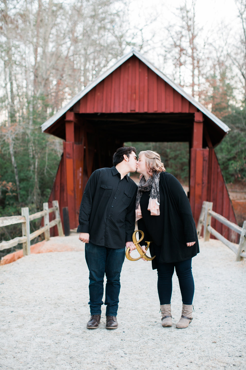 Edwin and Megan Kissing at Engagement Photo Shoot