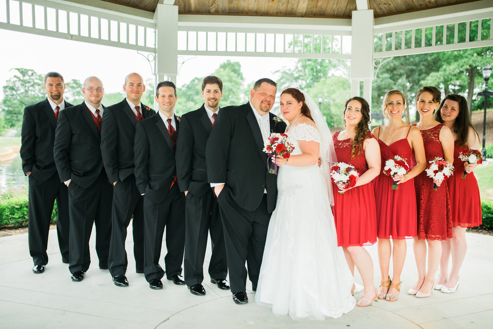 Bride and Groom with Wedding Party
