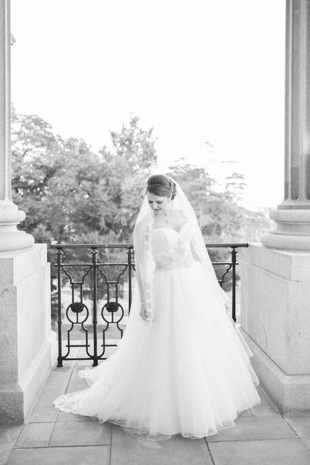 Black and White photo of Bride