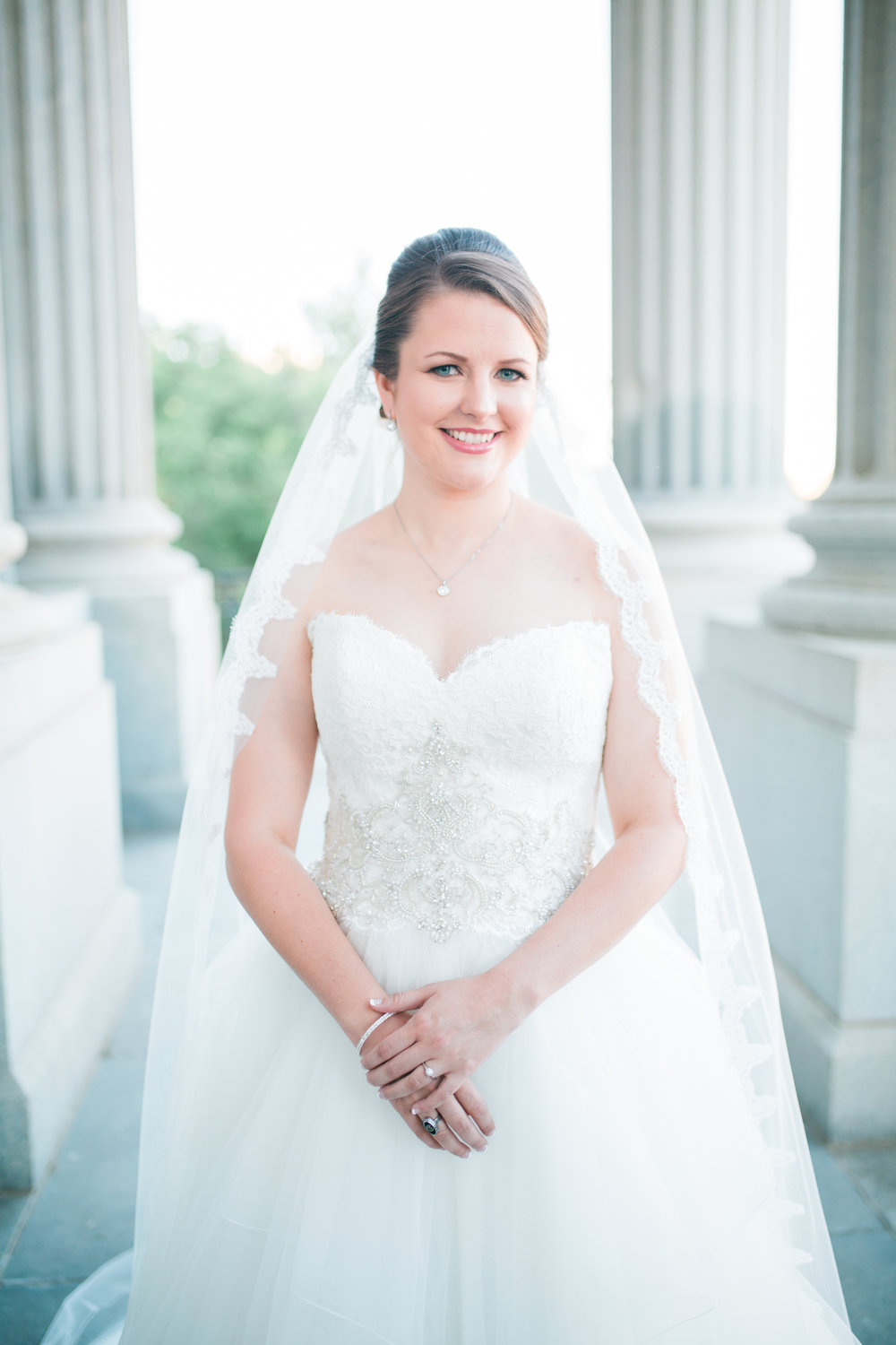Bride Posing with Veil to sides