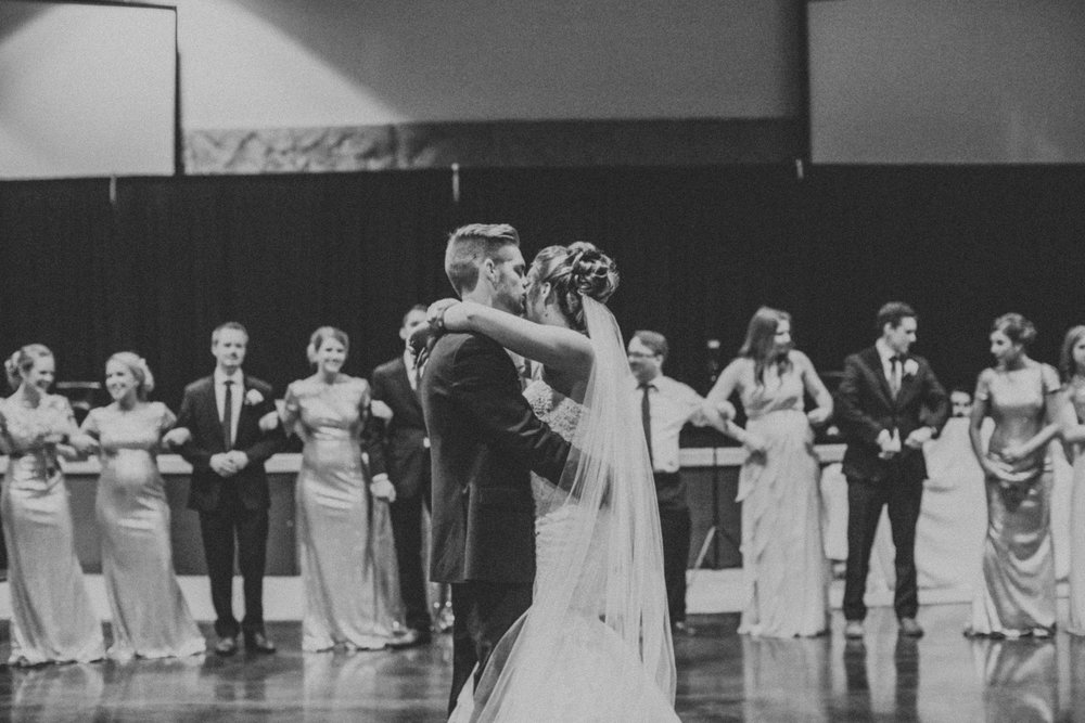 Black and white photo of 1st dance