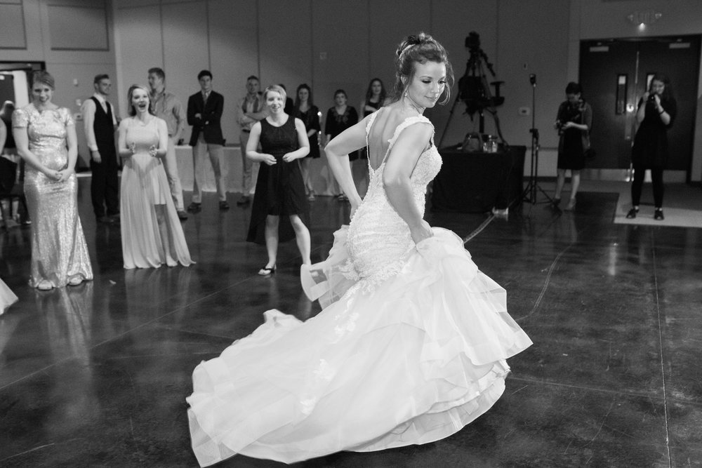 Bride Dancing, Black and White Photo by SARA TOUCHET Photography