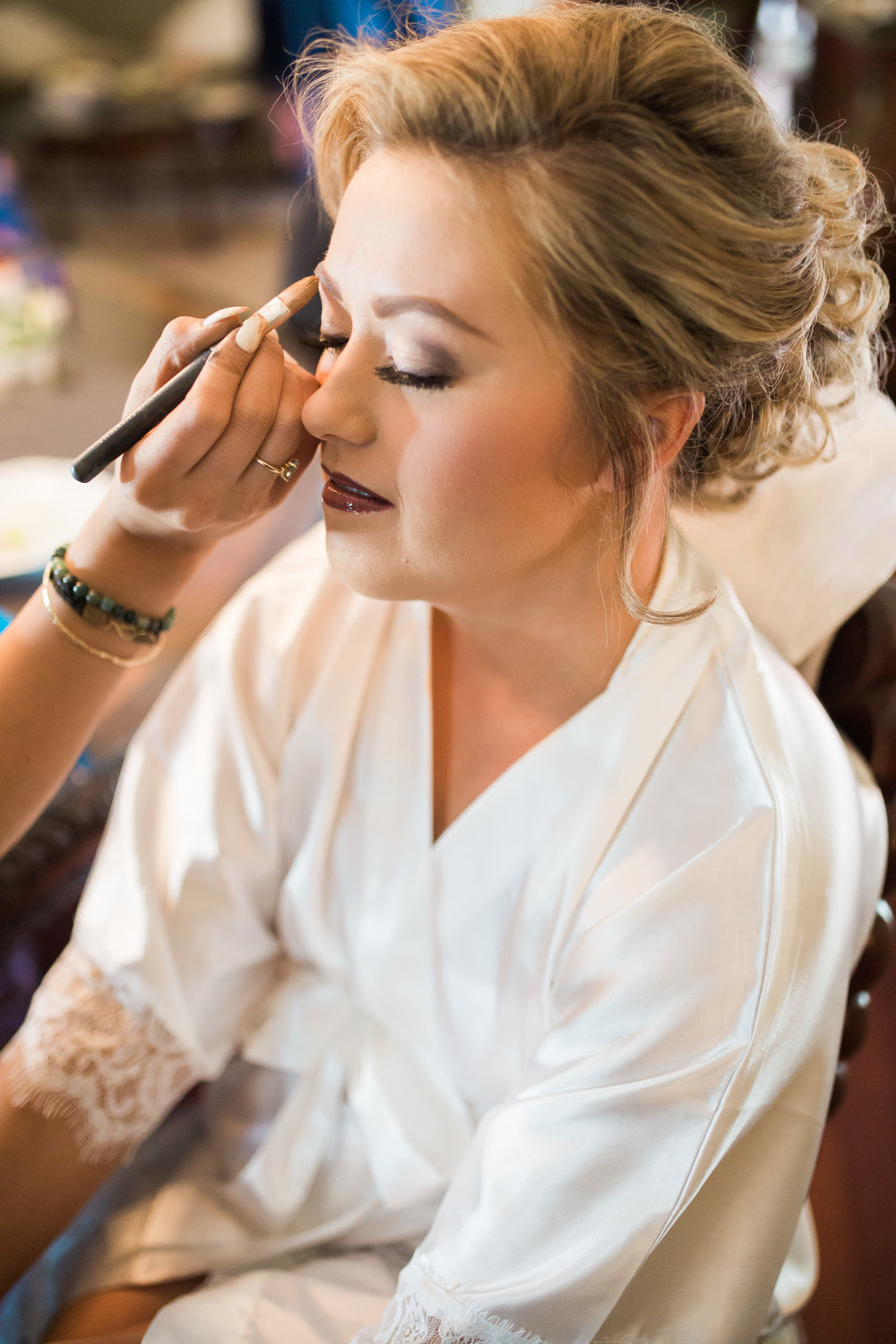 Bride during makeup session