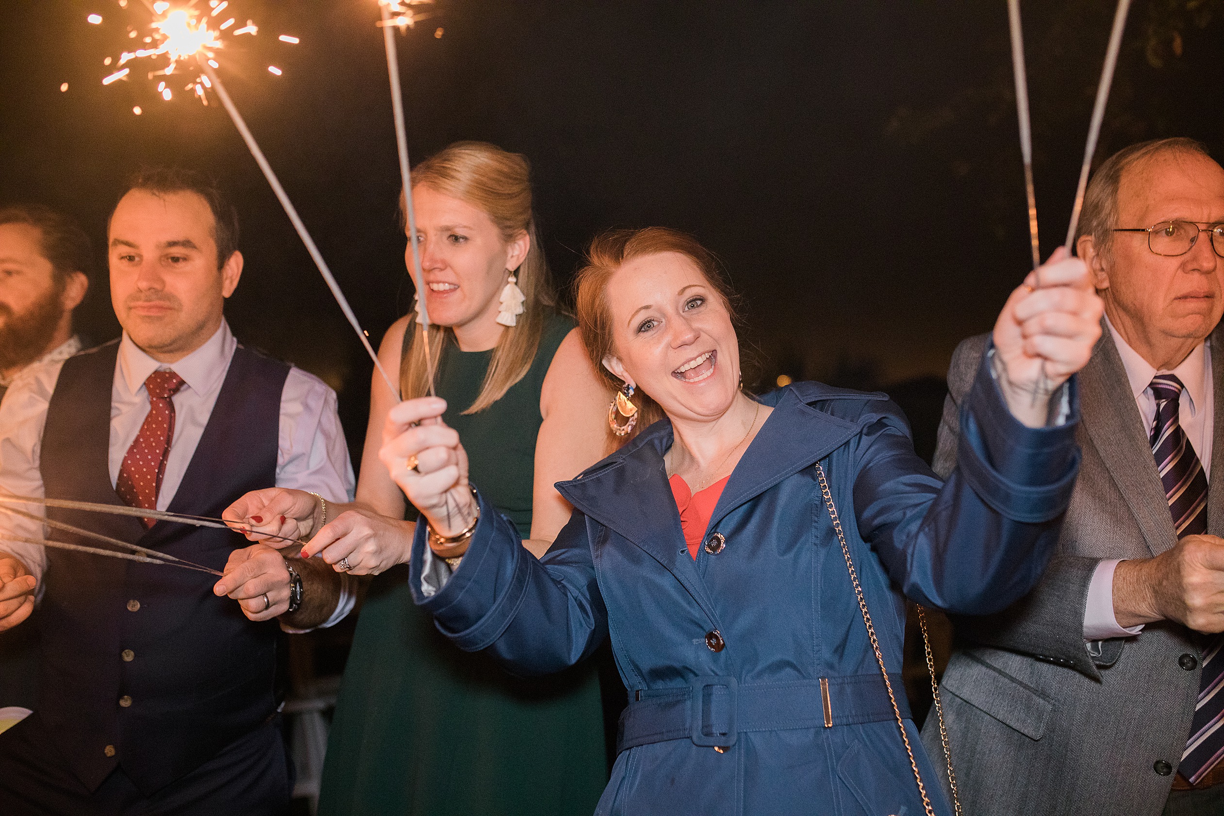 Fun with the Sparklers at end of reception