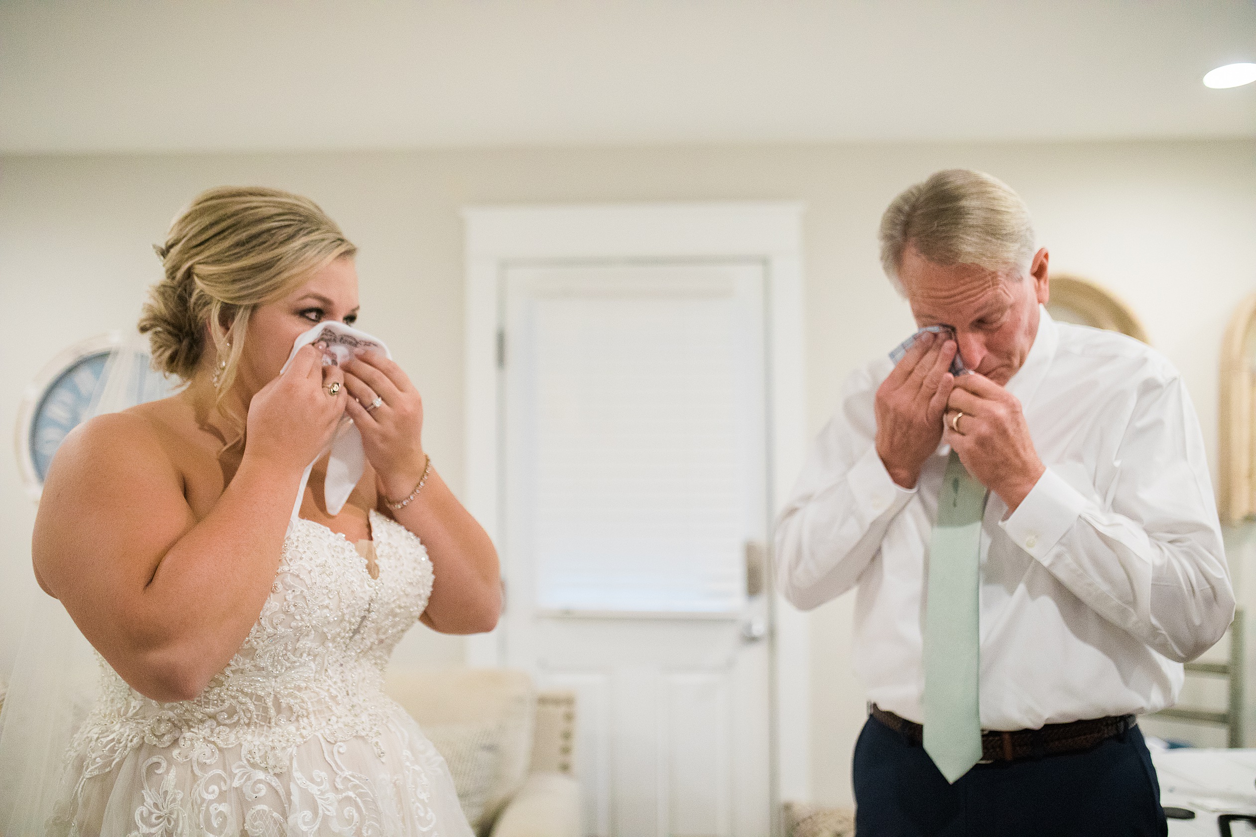 Bride and Dad showing feelings