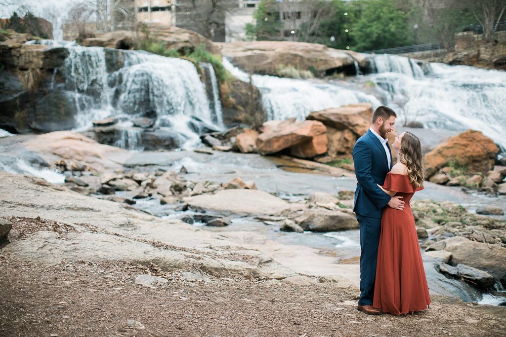 Waterfall Photo with Couple