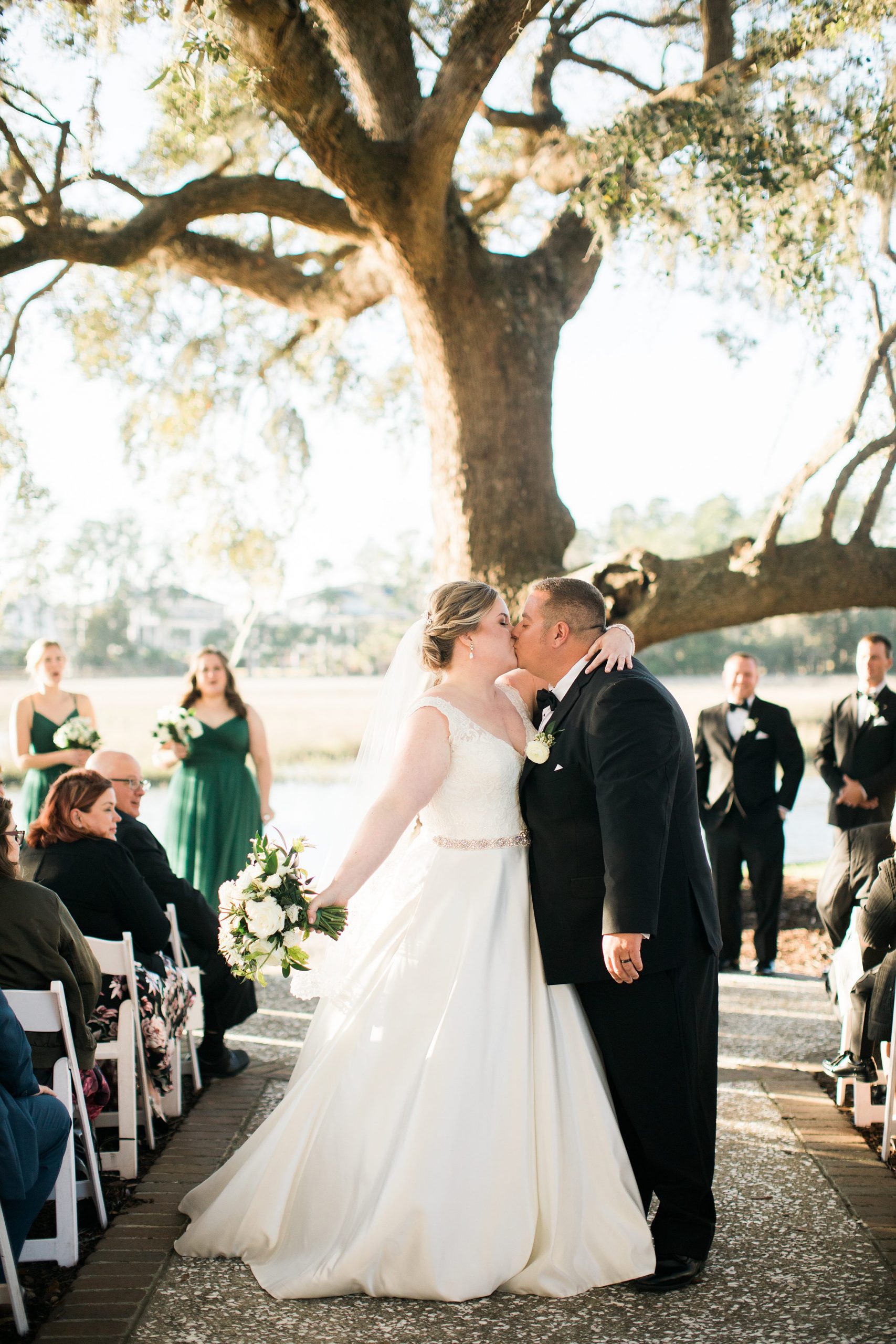 Charleston wedding bride and groom exit ceremony