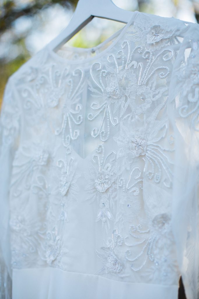 Closeup of Wedding Dress