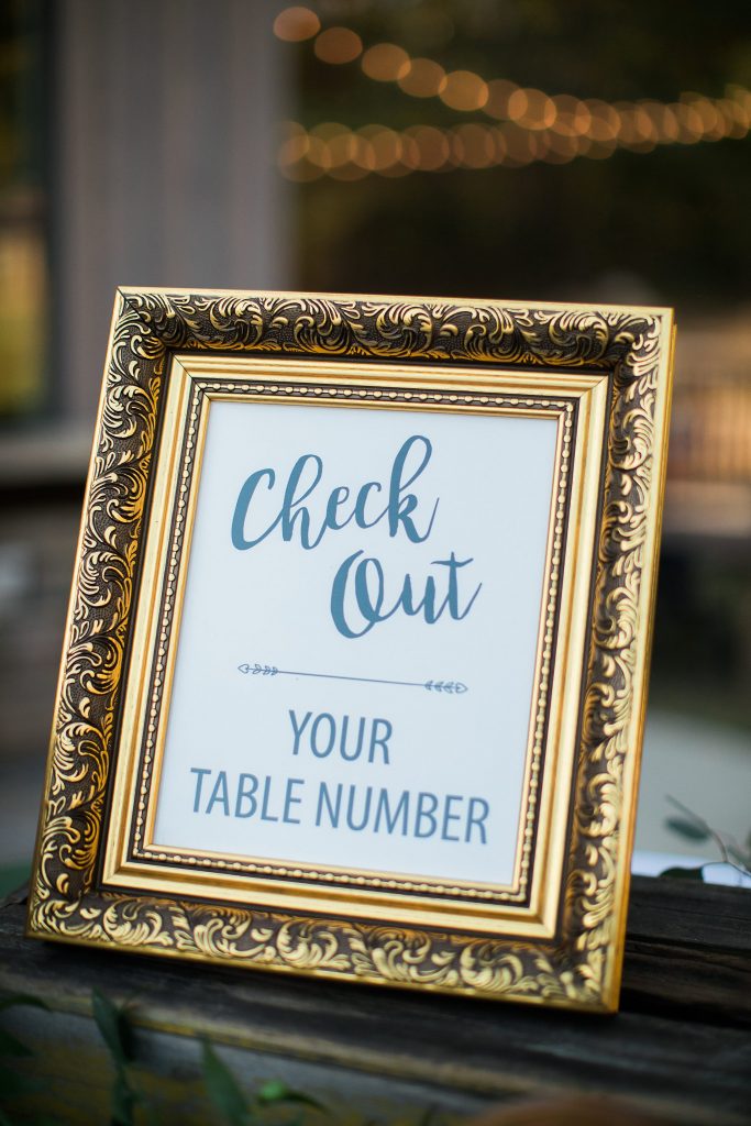 Check out cards for your table number