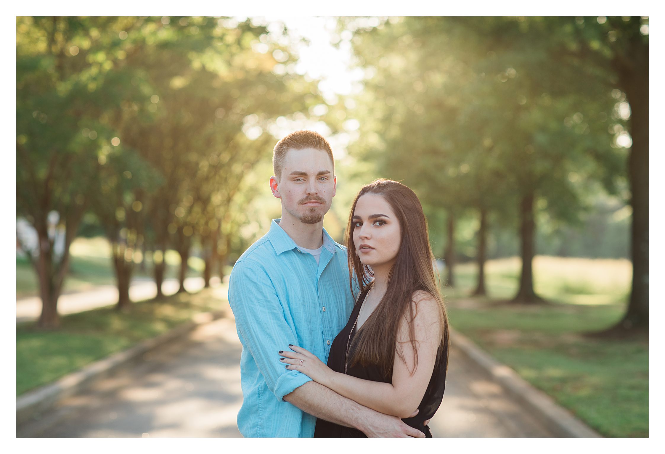 Serious look for engagement photo