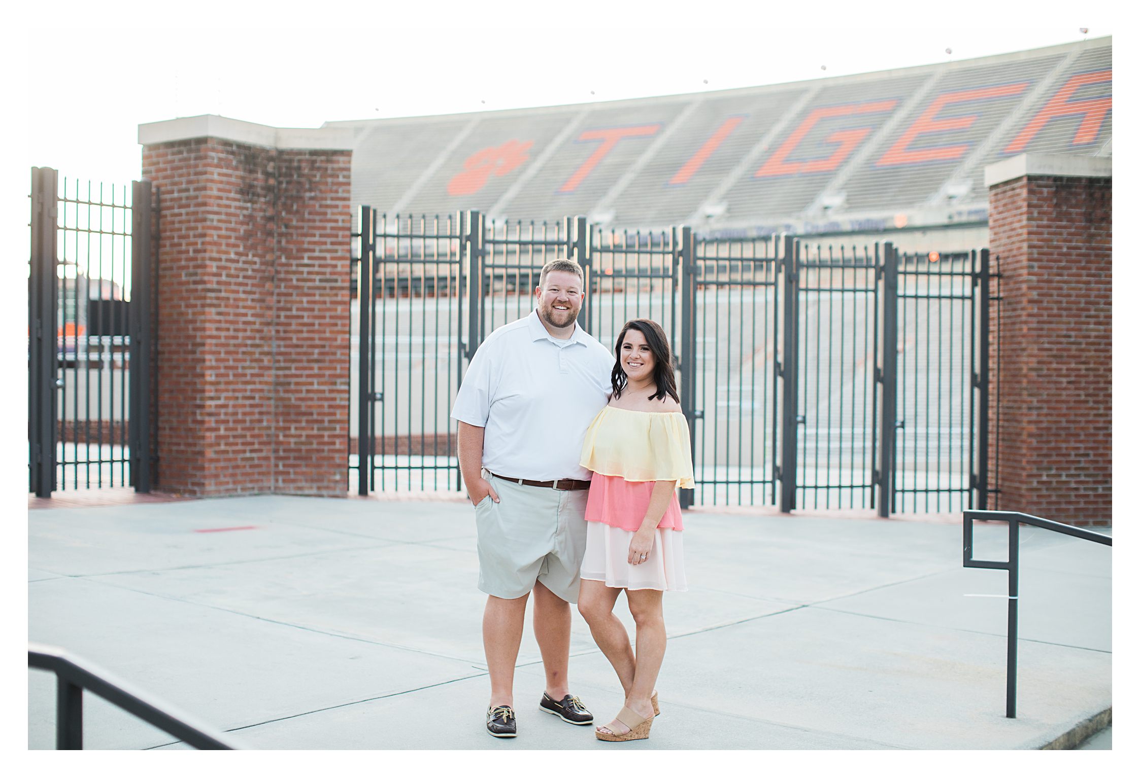 Couple on Engagement Day at Clemson Stadium