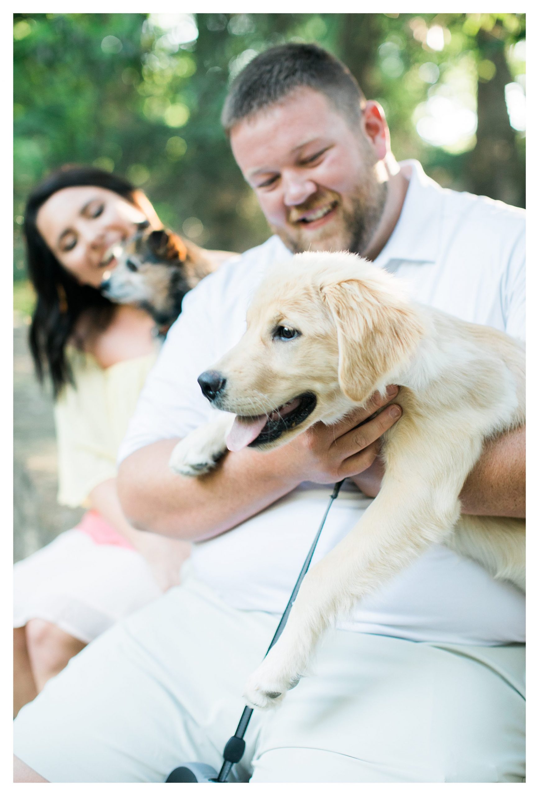 Furry Friends at the engagement photo shoot